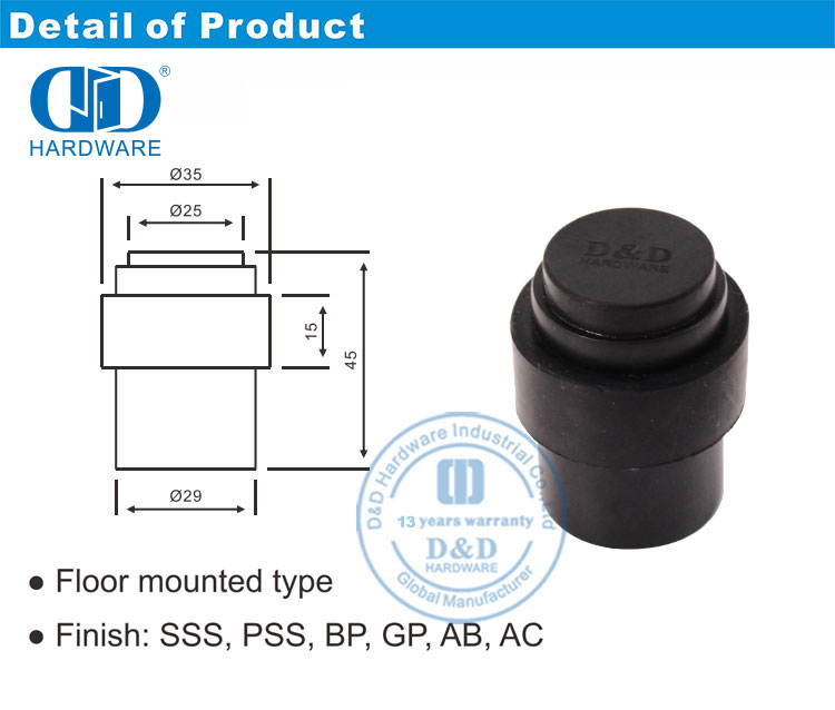 Matt Black Door Stopper Penghenti Pintu Hitam Matt