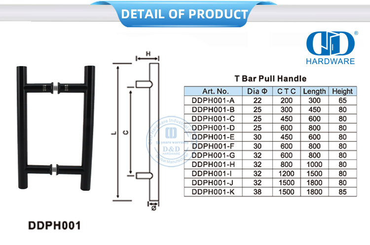 Glass Door Pull Handle Gagang Tarik Pintu Kaca