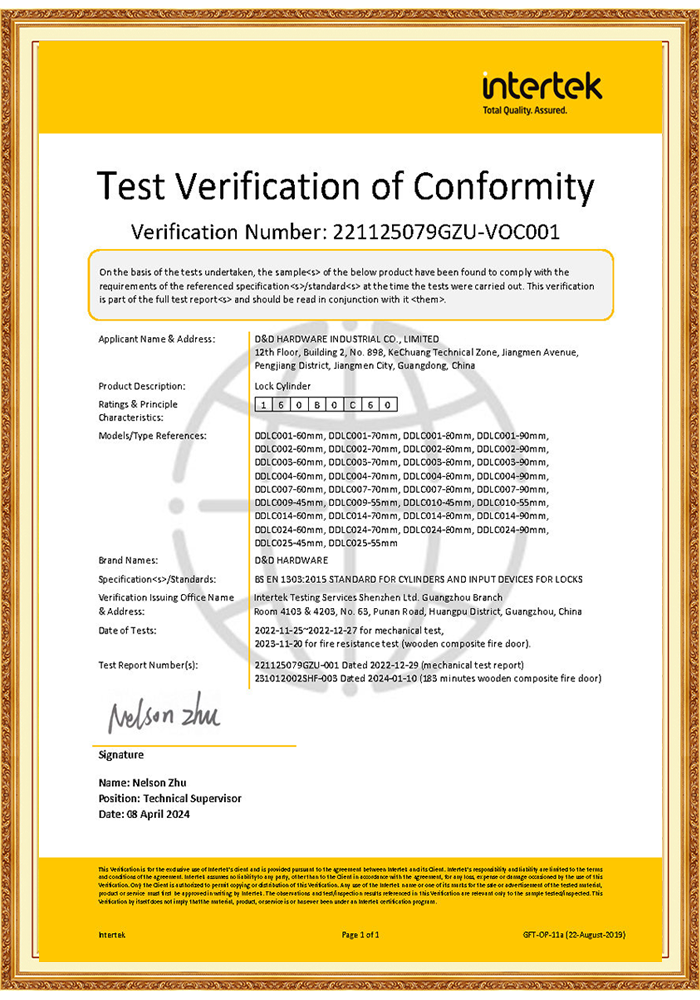 Lock Cylinder EN 1303 Kunci Silinder EN 1303