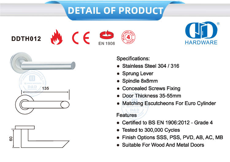 Hollow Tube Lever Handle Gagang Tuas Tabung Berongga