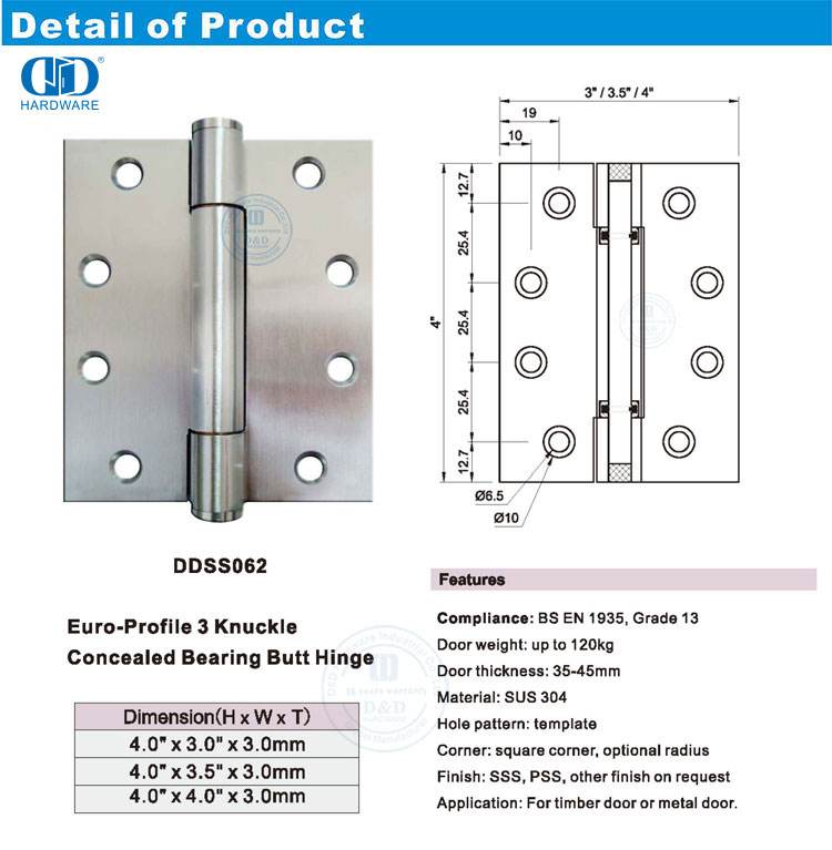 Engsel Pintu Bantalan Tersembunyi