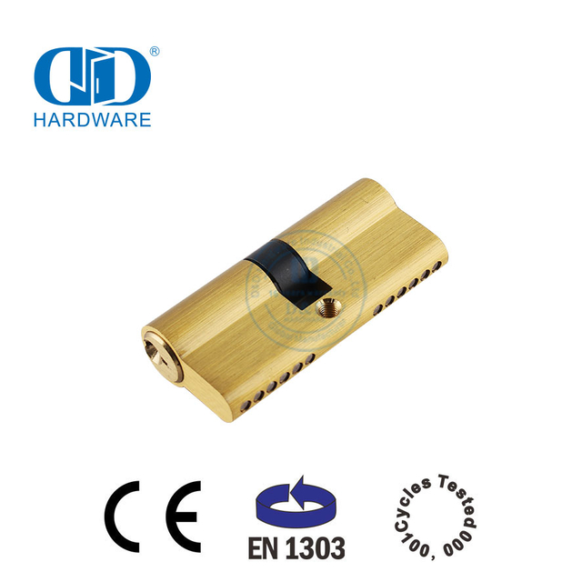 EN 1303 Satin Kuningan Standar Euro Perangkat Keras Universal Kunci Silinder Ganda-DDLC003-70mm-SB