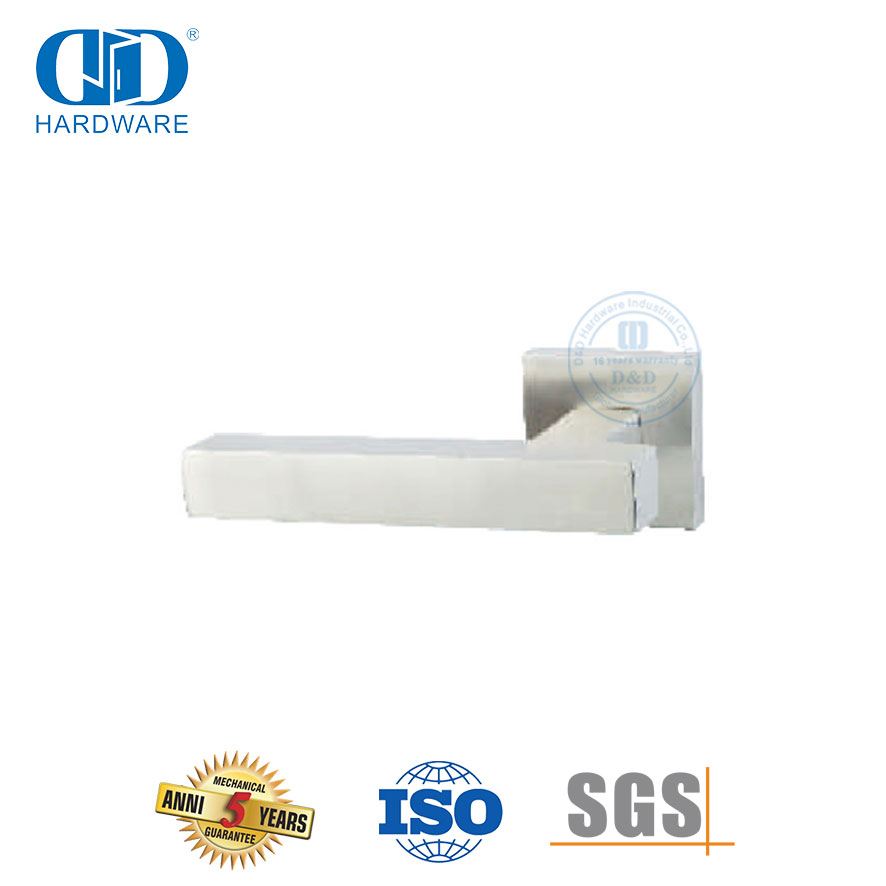 SUS 304 T Shape Square Rosette Soid Lever Handle untuk Gedung Perkantoran-DDSH053-SSS