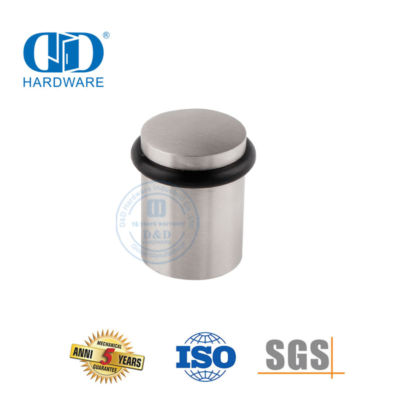Perangkat Keras Pintu Rumah Sakit Pegangan Penghenti Pintu Stainless Steel Satin Karet Hitam-DDDS011-SSS
