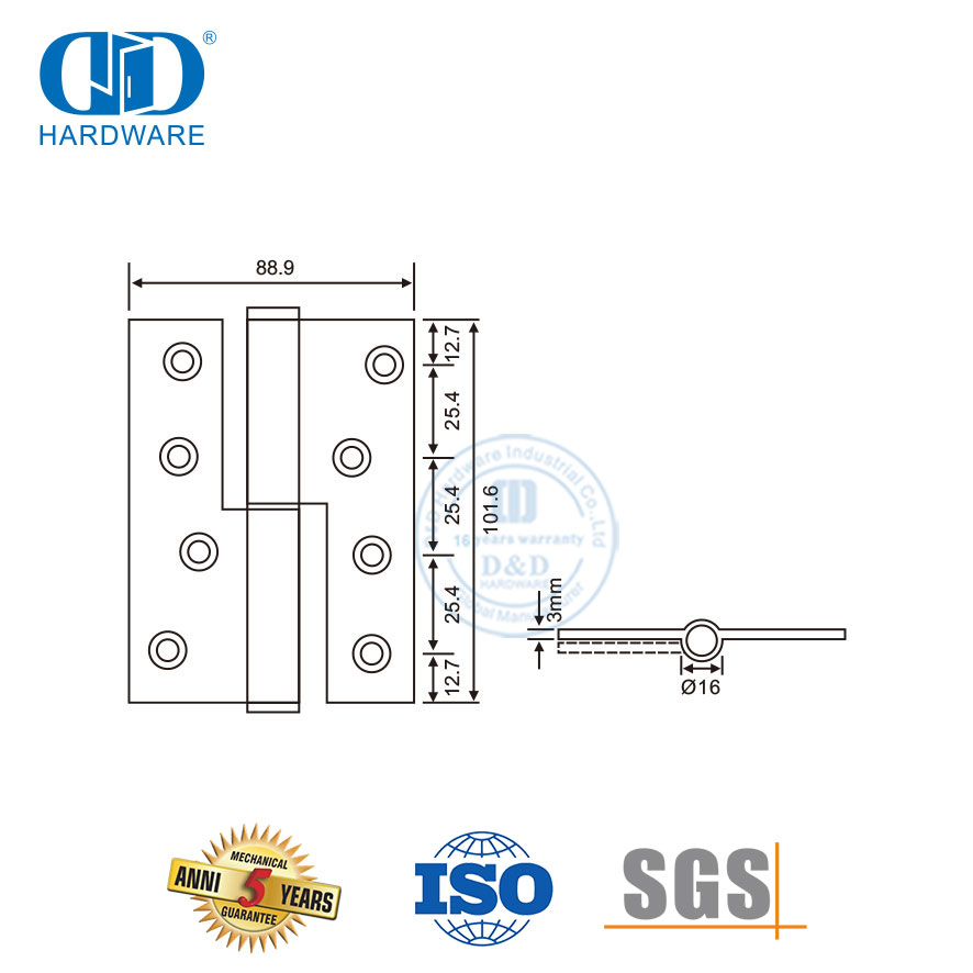 Perangkat Keras Pintu Logam Engsel Pengangkat Baja Tahan Karat Berkualitas Tinggi-DDSS018