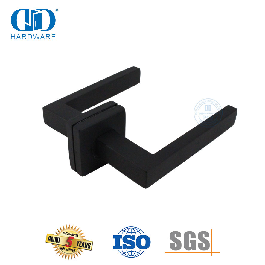 Gagang Pintu Roset Persegi Hitam Matt Desain Modern Berkualitas Baik-DDTH020-MB