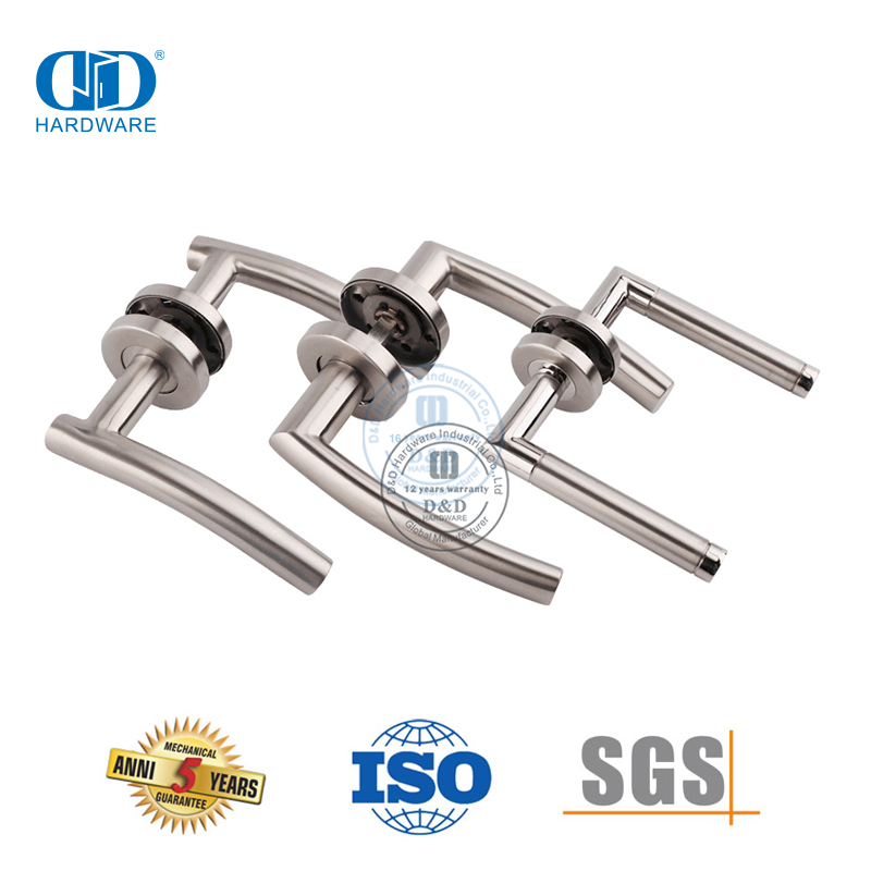 Gagang Pintu Eksterior Komersial Tuas Padat Perak Stainless Steel-DDSH041-SSS
