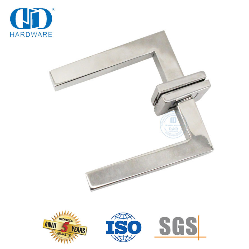 Gagang Tuas Langsung Persegi Stainless Steel yang Dipoles untuk Pintu Eksterior-DDTH019-PSS