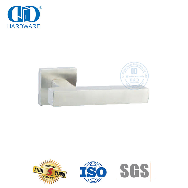 SUS 304 T Shape Square Rosette Soid Lever Handle untuk Gedung Perkantoran-DDSH053-SSS