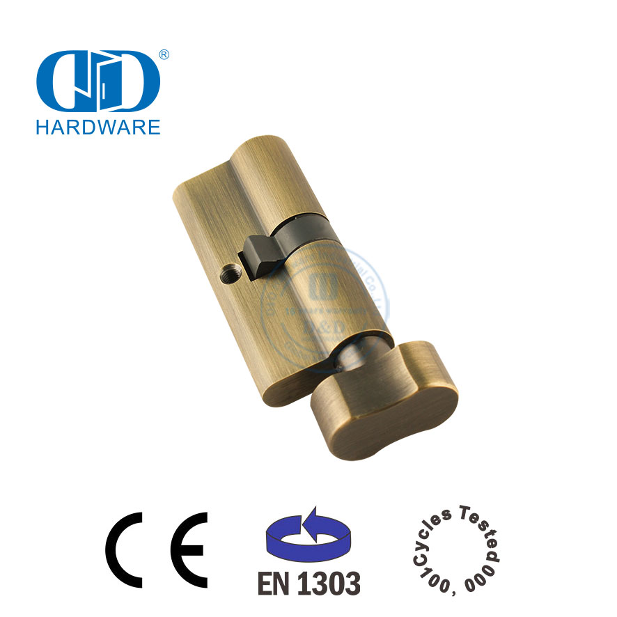 Profil Euro Kuningan Antik EN 1303 Silinder Pintu Toilet untuk Kunci Tanggam-DDLC007-70mm-AB