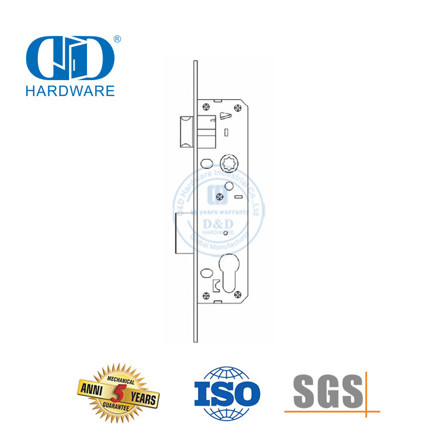 SUS 304 Aksesori Perangkat Keras Pintu Masuk Euro Sempit Pintu Lock-DDML021-3085