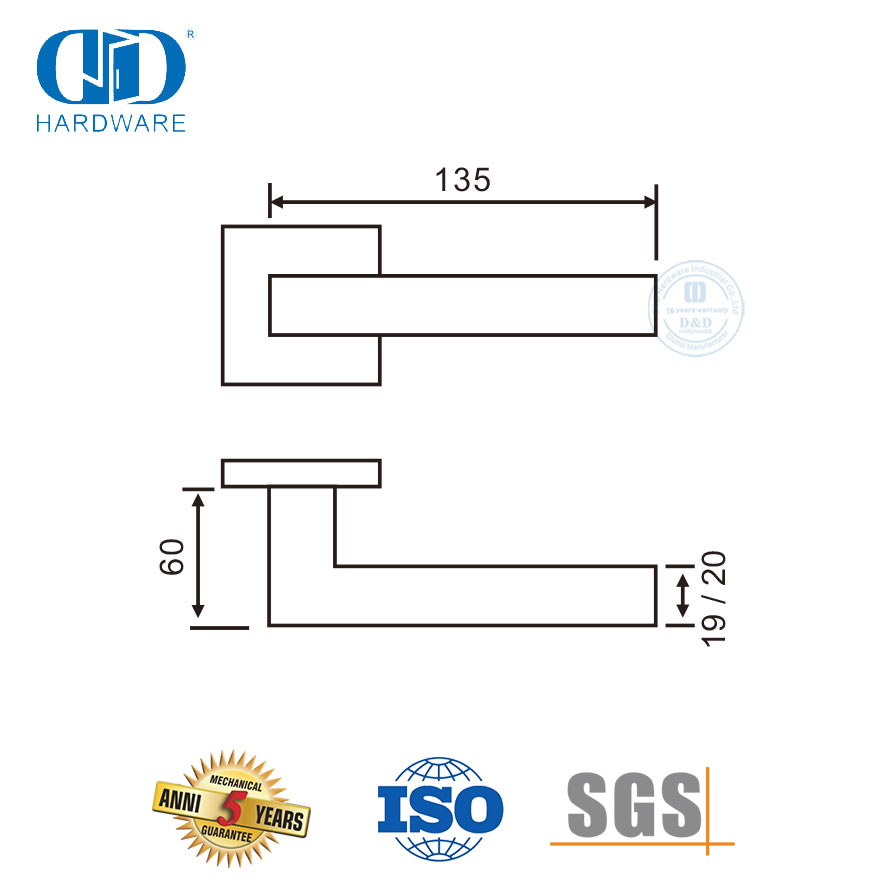 Pegangan Tuas Lurus Berongga Tubular Stainless Steel Selesai Satin-DDTH019-SSS