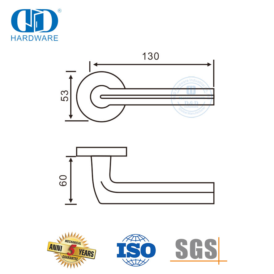 Pegangan Pintu Tabung Padat Stainless Steel Perangkat Keras Furnitur Berkualitas Tinggi-DDSH016-SSS