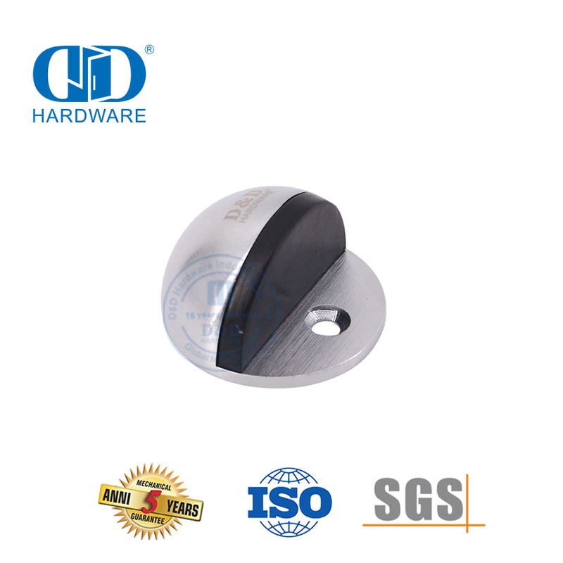 Penahan Pintu Belahan Setengah Kubah Anti Tabrakan Krom Satin-DDDS004-SC