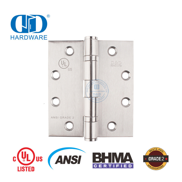 Engsel Pintu Luar Nilai Api BHMA ANSI Grade 2 untuk Bangunan Komersial-DDSS001-ANSI-2-4.5x4x3.4mm