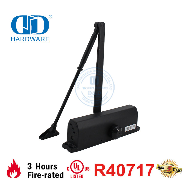 Matt Black Aluminium Alloy Fire Rated ANSI Sertifikasi Door Closer-DDDC021BC-MB