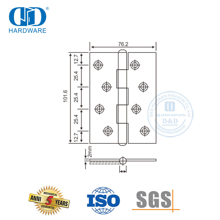 Engsel Pintu Ujung Paku Keling Stainless Steel yang Aman dan Harga Bagus -DDSS005