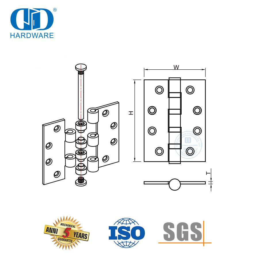 Engsel Pintu Bantalan Ganda Stainless Steel dengan Fungsi Anti Gesekan-DDSS063