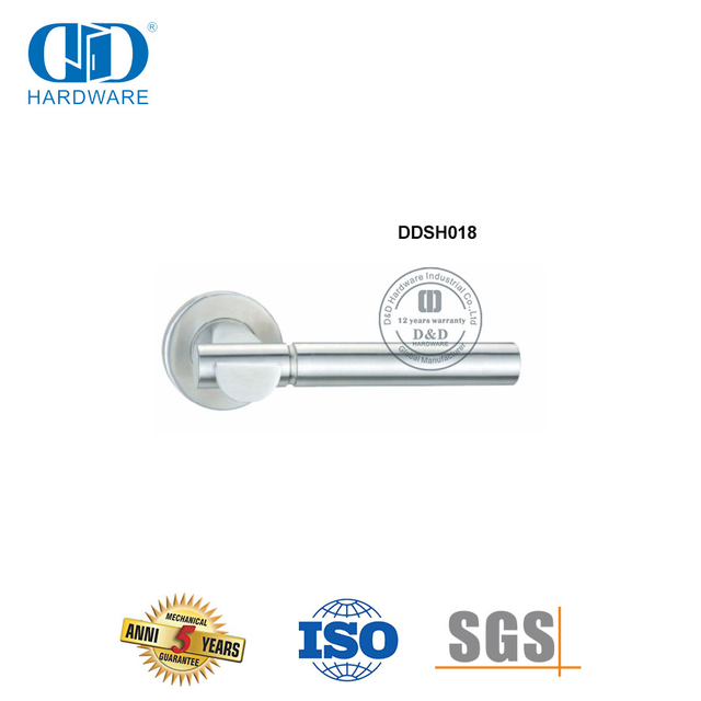 Perangkat Keras Pintu Komposit Stainless Steel 304 Pegangan Tuas Tubular Padat-DDSH018-SSS