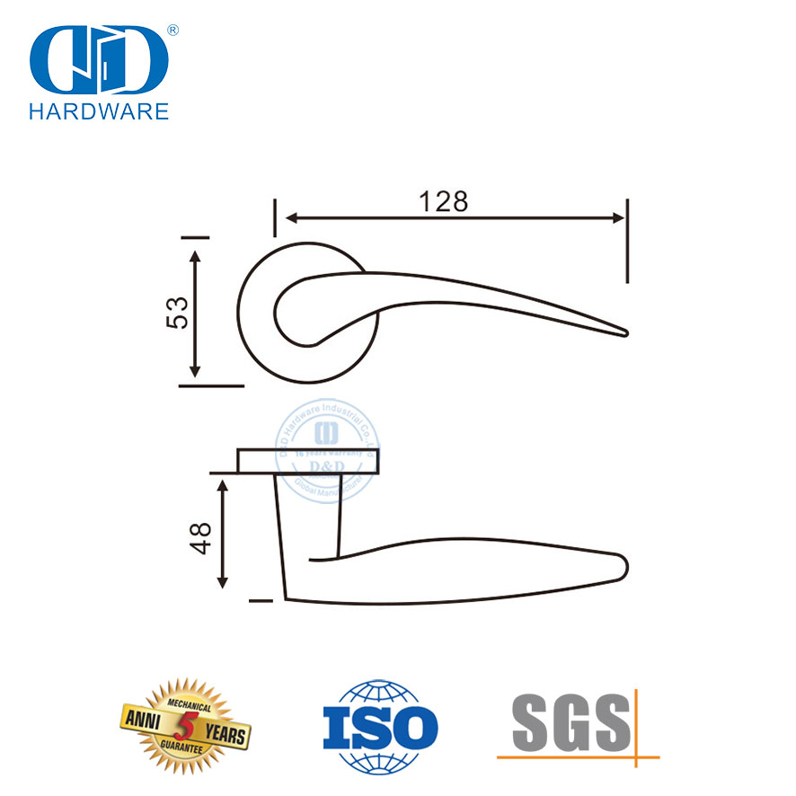 Tuas Pintu Masuk Utama Stainless Steel Gaya Modern Pegangan Padat-DDSH015-SSS