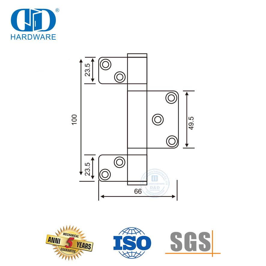 Perangkat Keras Pintu Engsel Tiga Daun Stainless Steel untuk Pintu Lipat-DDSS042