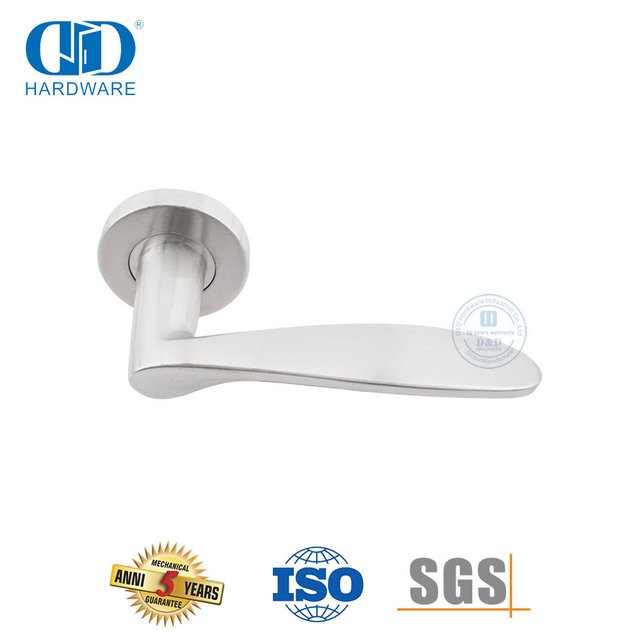 Gagang Tuas Padat Berbentuk Tabung Kamar Mandi Hotel Stainless Steel untuk Pintu Kayu-DDSH001-SSS