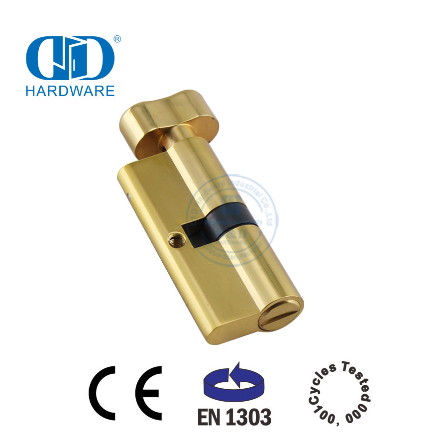 Kuningan Dipoles EN 1303 Silinder Kunci Pintu Kamar Mandi Gaya Eropa-DDLC007-70mm-PB