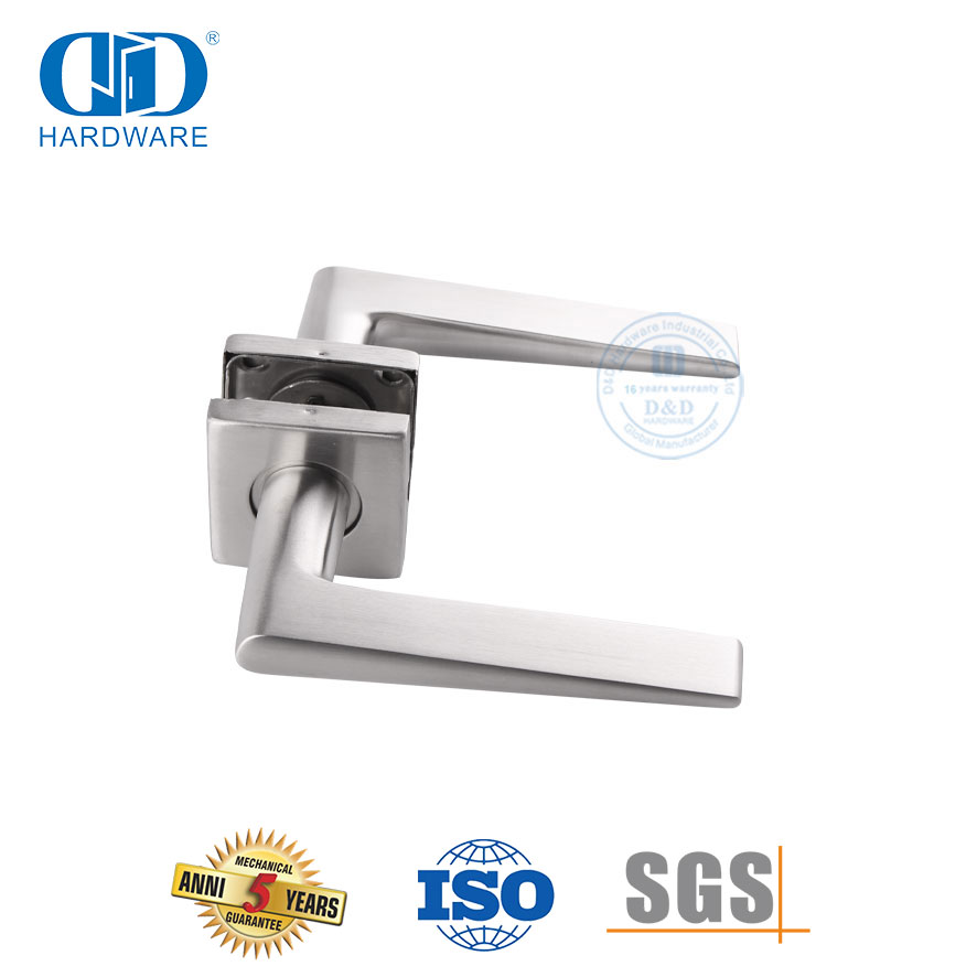 Pegangan Komersial Stainless Steel 304 Square Rosette Silver untuk Pintu Depan-DDSH037-SSS