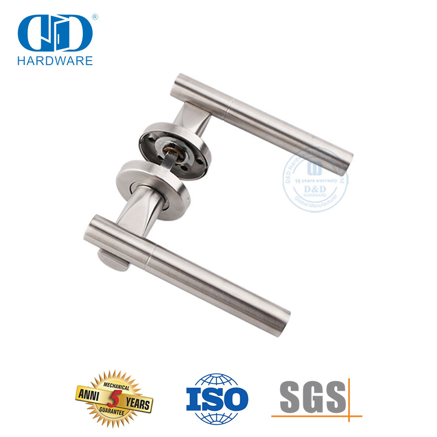 Perangkat Keras Pintu Komposit Stainless Steel 304 Pegangan Tuas Tubular Padat-DDSH018-SSS