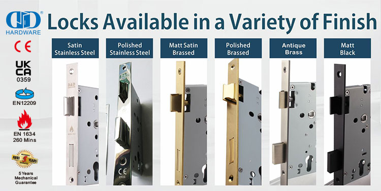 Kualitas Tinggi untuk Perangkat Keras Pintu Logam Kunci Kit Kebuntuan Lemparan Panjang Pintu Eropa dengan Silinder Kunci Tanggam-DDML041