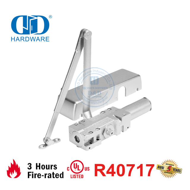 Tugas Berat Gaya Amerika untuk Perangkat Keras Pintu Logam ANSI UL10C Terdaftar Sertifikasi Fire Door Closer-DDDC044A