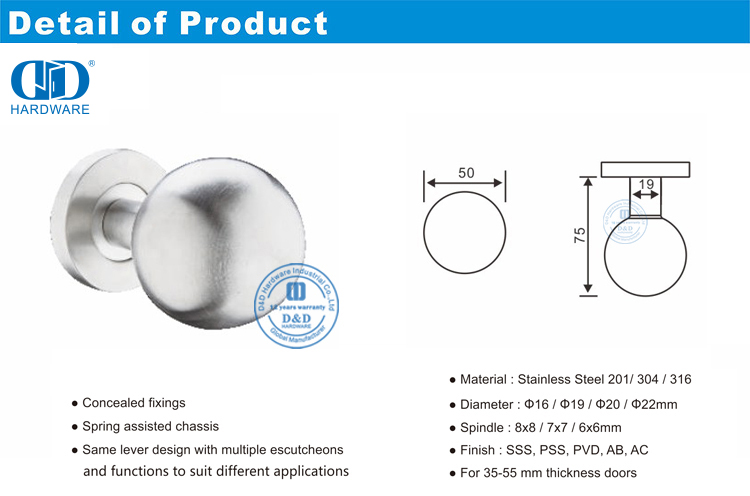 Pegangan Tuas Bentuk Bola
