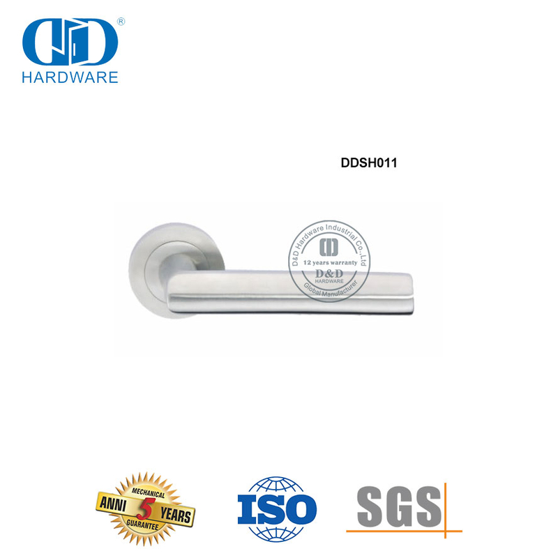 Gagang Pintu Tipe Tuas Pintu Utama Kantor Stainless Steel Padat-DDSH011-SSS