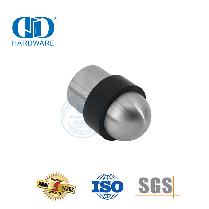 Perangkat Keras Bangunan Komersial Satin Finish Floor Mounted Door Stop untuk Hotel-DDDS008-SSS