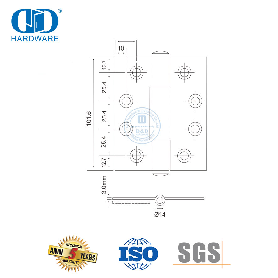 Harga Bagus Banyak Menggunakan Engsel Stainless Steel Tiga Knuckle-DDSS023