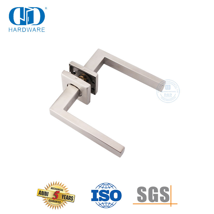 Perangkat Keras Pintu Lorong Bagian Satin Finish Pegangan Tuas Persegi-DDTH020-SSS