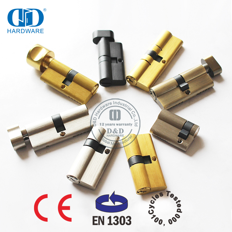 Silinder Putar Jempol Gaya Euro Kuningan Padat Berkualitas untuk Pintu Kamar Tidur-DDLC005-70mm-SN