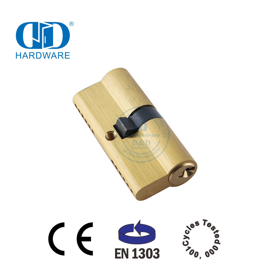 EN 1303 Satin Kuningan Standar Euro Perangkat Keras Universal Kunci Silinder Ganda-DDLC003-70mm-SB
