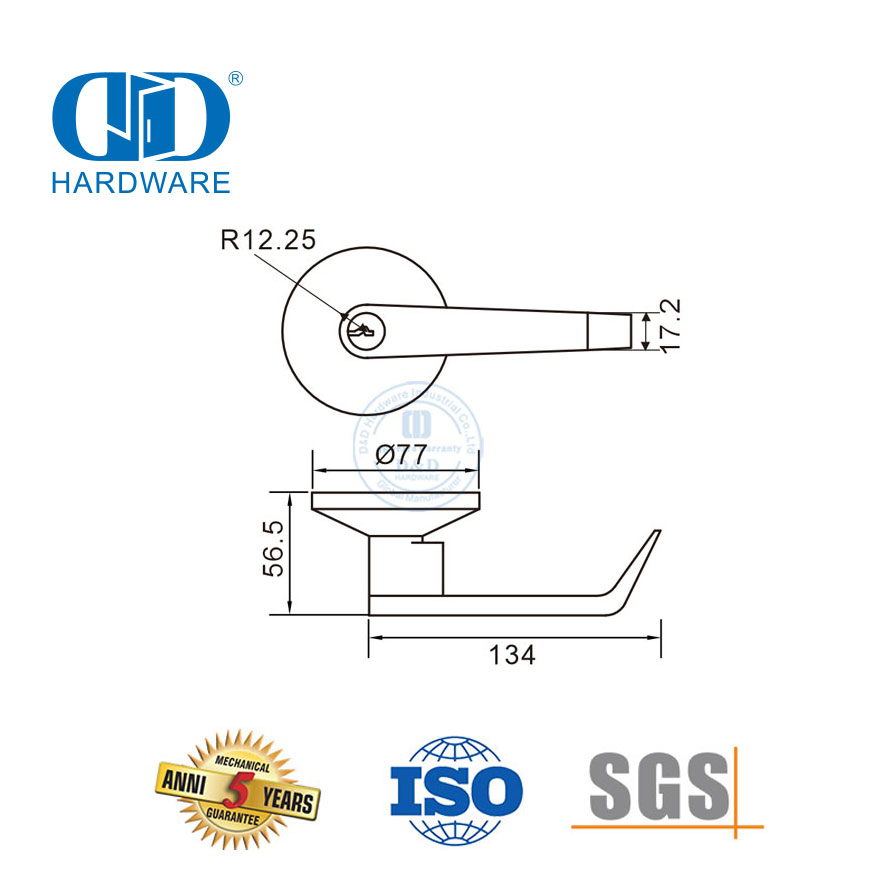 Trim Tuas Pintu Tugas Standar Stainless Steel untuk Perangkat Keluar-DDPD012-SSS