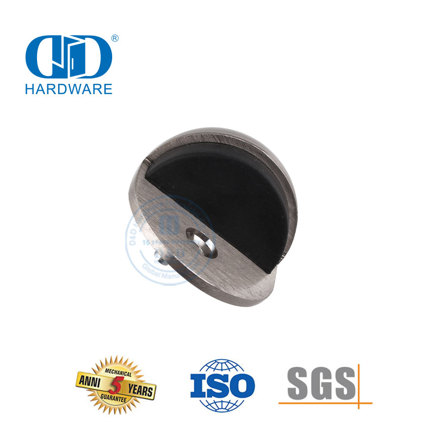 Penghenti Pintu Paduan Seng Setengah Bulan Tipe Terpasang di Lantai untuk Pintu Komersial-DDDS003-SN