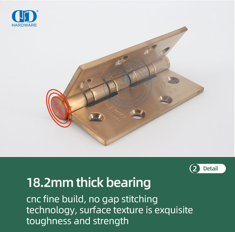 Engsel Pintu Instalasi Cepat Rose Gold Tahan Api ANSI BHMA untuk Pintu Masuk Supermarket-DDSS001-ANSI-1-4.5x4.0x4.6mm