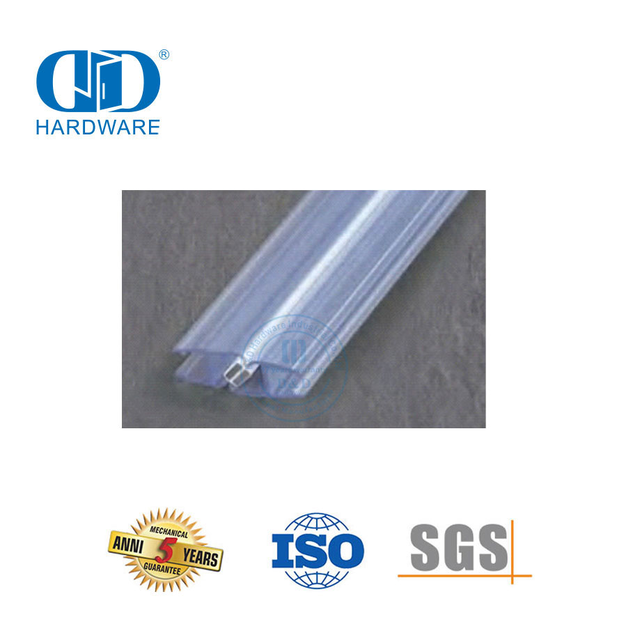 Aksesori Pintu Kaca Strip Segel Karet Pintu Kamar Mandi Pintu Kaca Geser Kamar Mandi PVC Strip Segel Tahan Air-DDWS003