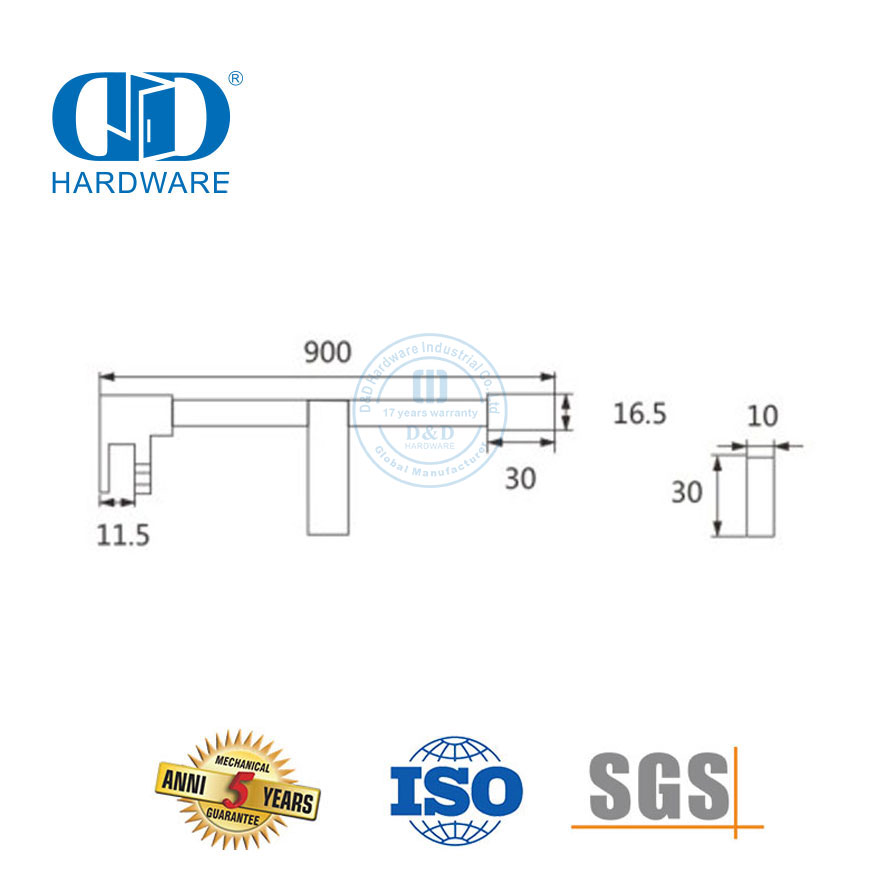 Batang Kamar Mandi Stainless Steel Perumahan Partisi Bilik Mandi Kandang Industri-DDSC009