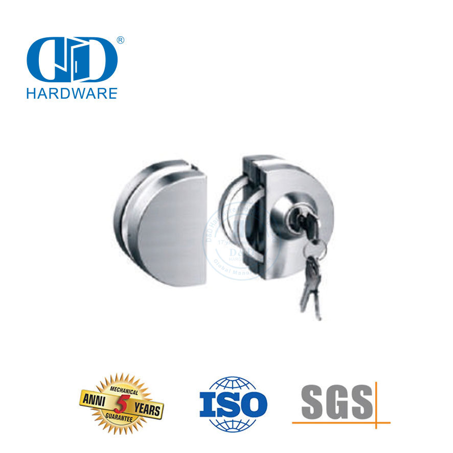 Cina Pabrik Stainless Steel Pintu Kaca Menangani Kunci Patch Pas Sudut Kunci Pintu Pas-DDGL005