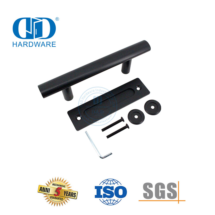 Gagang Tarik Pintu Stainless Steel Hitam Matt Gagang Pintu Komersial Gagang Tuas Berongga-DDBD101 MB