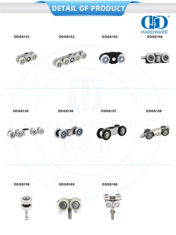 Stainless Steel Sliding Pintu Kamar Mandi Roller Kamar Mandi Aksesoris Kaca Aksesoris Set untuk Toilet Toilet-DDGS153