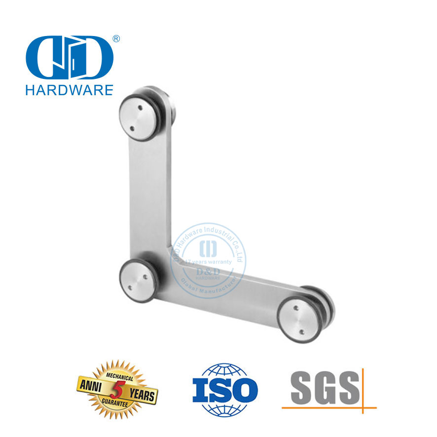 Panel Samping Stainless Steel Di Atas Panel Pivot Kaca Perangkat Keras Pintu Kaca Pivot-DDGP014