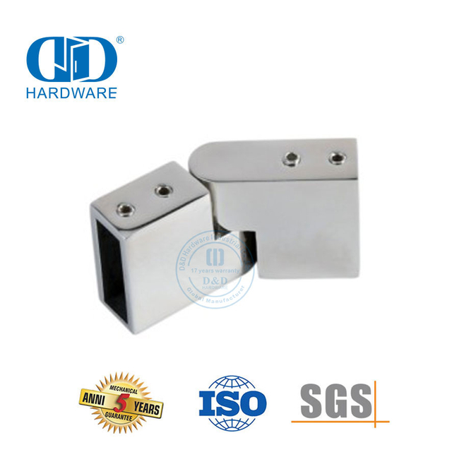 Stainless Steel Komersial Bilik Mandi Braket Tetap Kaca Pemegang Pembagi Partisi Penjepit Konektor-DDSC019