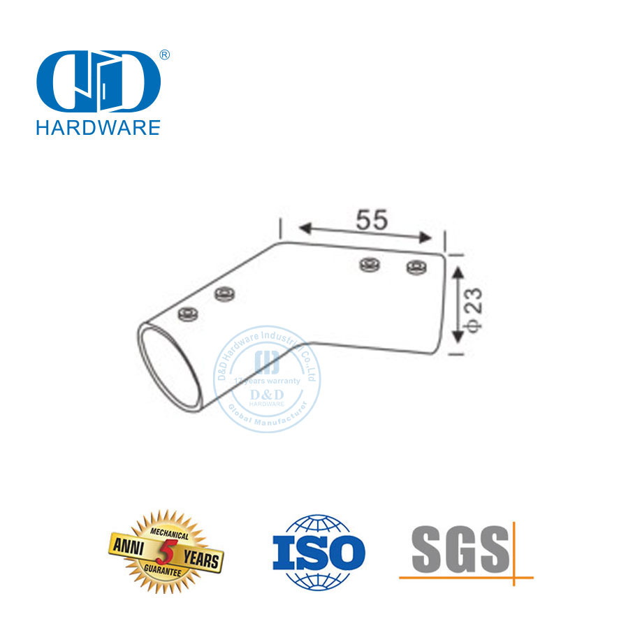 Stainless Steel Pabrik Kaca Tabung Pemegang Klip Pipa Pintu Konektor Panel Kaca Connector-DDSC034