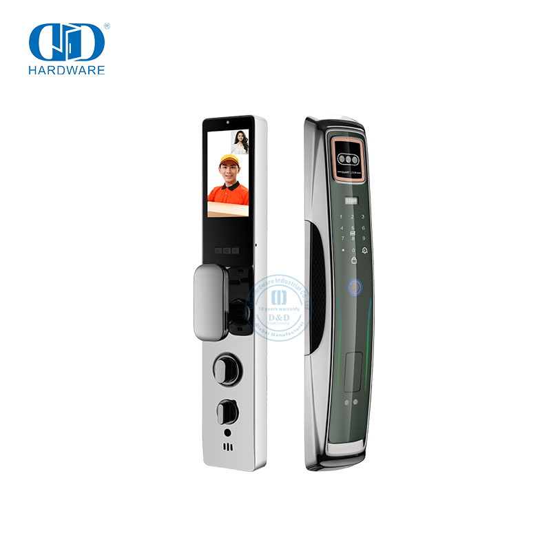 Produsen WiFi Keamanan Kartu Digital Aman Remote Control Sidik Jari Elektronik Kunci Pintu Pintar dengan Kamera dan Audio -DDEL009